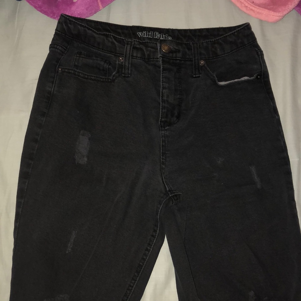 Wild Fable high waisted black ripped denim jeans